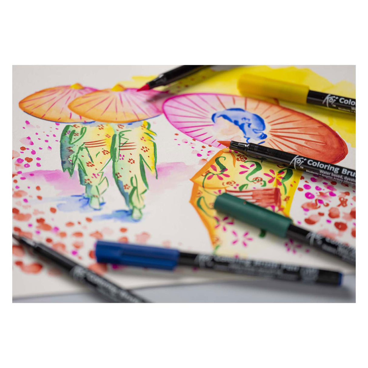 Sakura-Koi-Malpinselstift-Set, leuchtend, 6 Farben