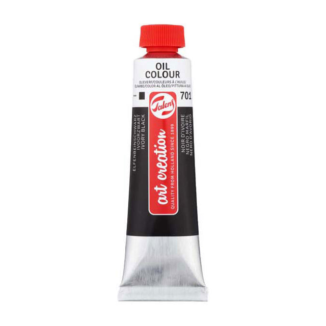 Talens Art Creation Ölfarbe, Tube 40 ml, Elfenbeinschwarz 701