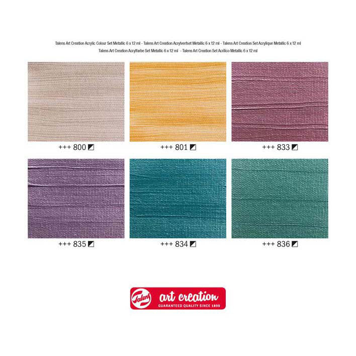 Talens Art Creation Acrylfarben-Set Metallic, 6x12ml