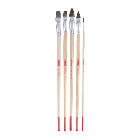 Talens Art Creation Öl-Acrylpinsel-Set mit 5 Rinderhaaren