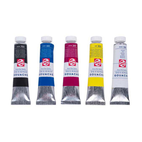 Talens Gouache extra feines Mischset, 5 x 20 ml Tuben