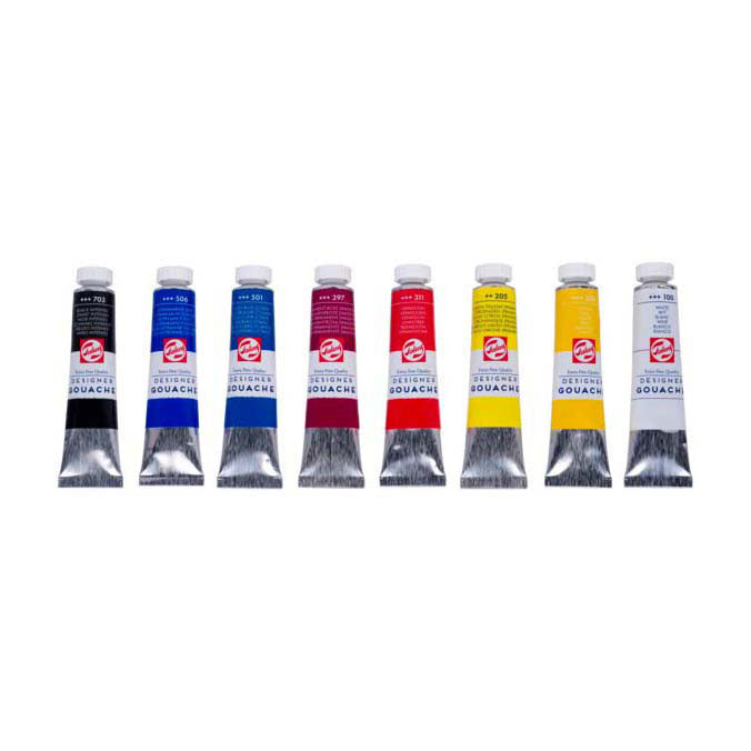 Talens Gouache extra feines Mischset, 8 x 20 ml Tuben