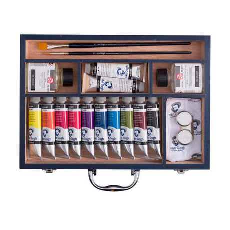 Bruynzeel van Gogh Ölfarben-Starterbox XL, 12 x 40 ml und Zubehör