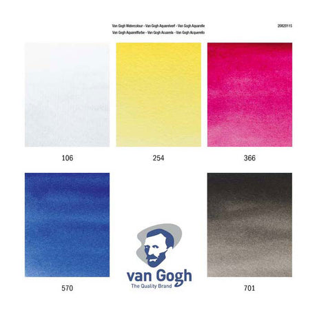 Bruynzeel van Gogh Aquarellfarben-Primärmischset, 5 x 10 ml Tuben