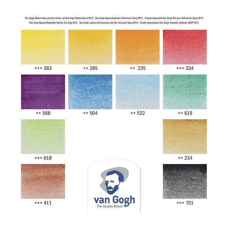 Bruynzeel van Gogh Starter-Set Aquarellstifte mit 12 Farben