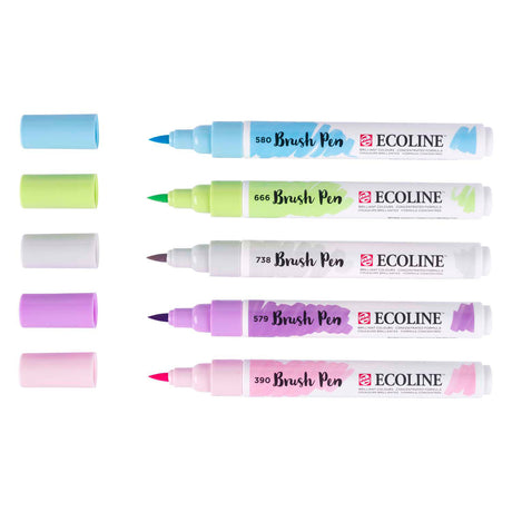 Ecoline Pinselstift-Set Pastell, 5 Farben