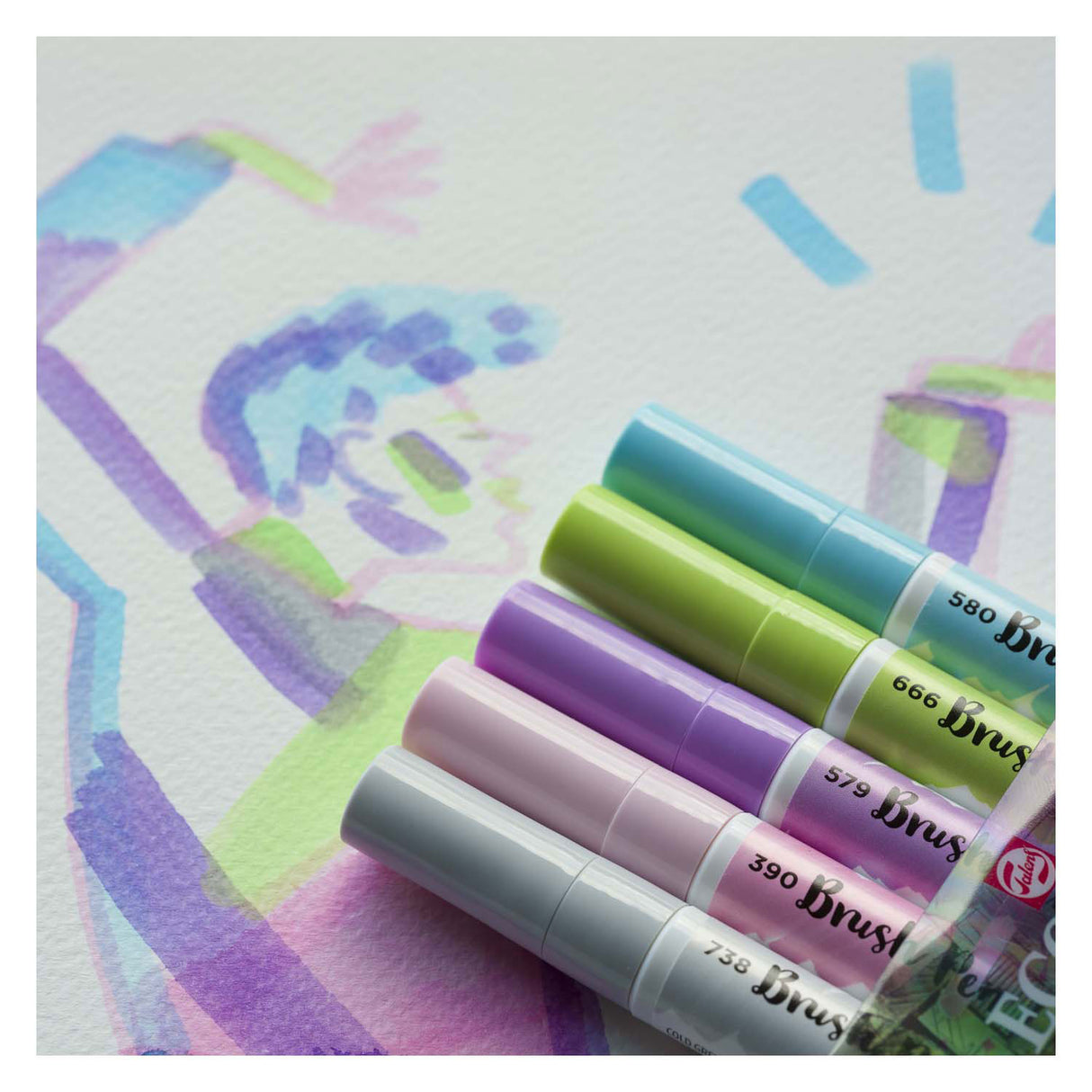 Bruynzeel Ecoline Pinselstift-Set Pastell, 5 Farben