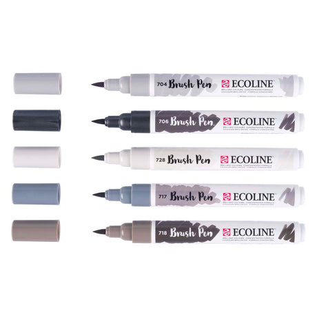 Bruynzeel Ecoline Pinselstift-Set Schatten, 5 Farben