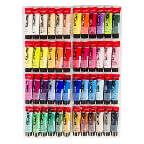 Bruynzeel Amsterdam Standard-Serie, allgemeines Auswahlset für Acrylfarben, 20 ml, 48 Stück.