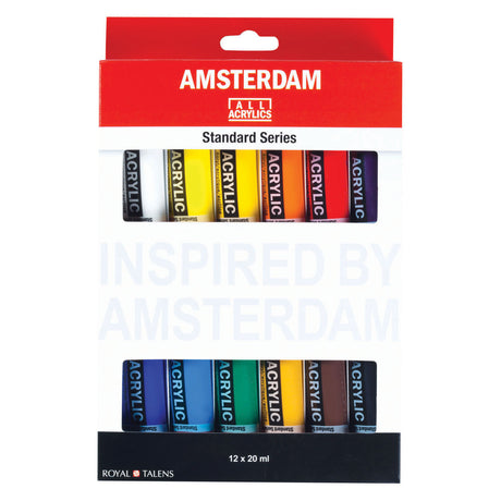 Allgemeines Auswahlset für Acrylfarben der Amsterdamer Standardserie | 12 × 20 ml