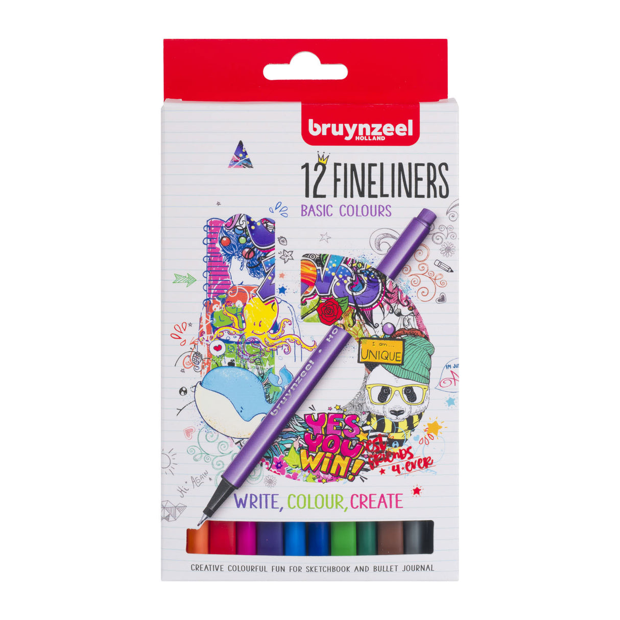 Bruynzeel Fineliner-Set 12 Farben | Set mit 12 Stück