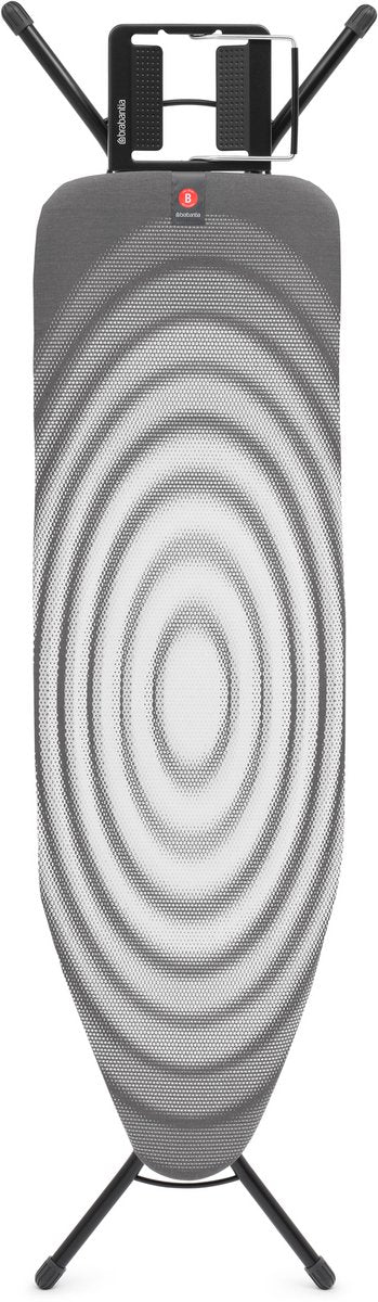 Brabantia Bügelbrett B – für Bügeleisen – 124 x 38 cm – Titan Oval