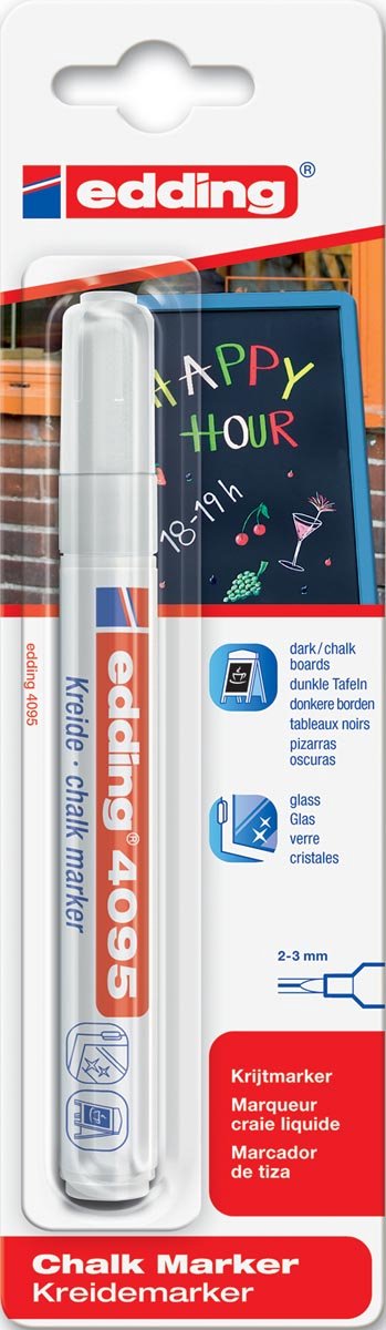 Edding Kreidemarker E-4095 weiß (1 Stück im Blister)