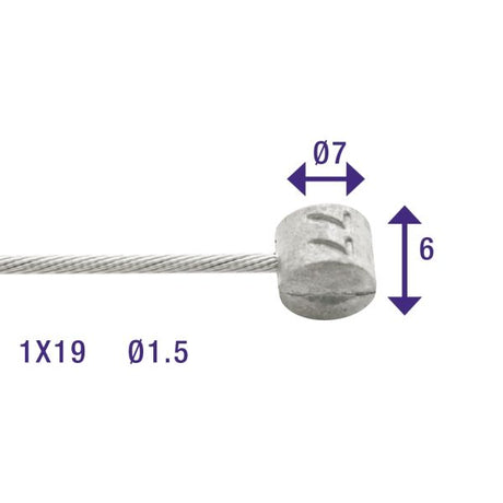 REM Innenkabel ELVODEN 2250 mm Edelstahl Slick Ø1.5mm T-Nipple (auf der Karte)