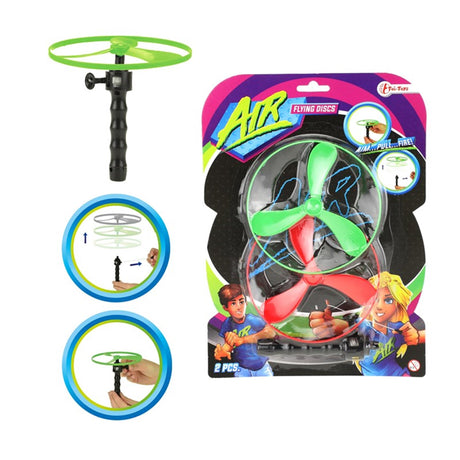 Toi-toys flugscheiben Luft 12 cm grün rot 3-teilig