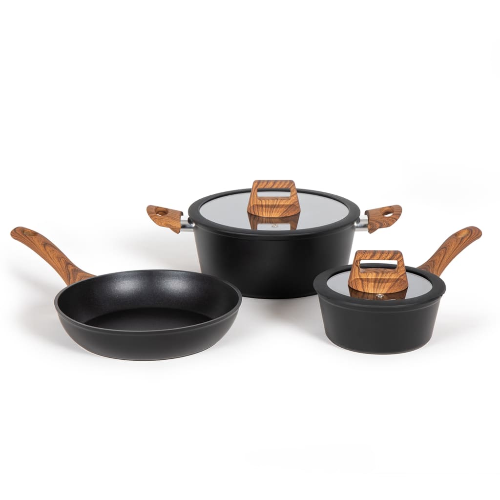 Livoo 5-teilige Pan-Set Aluminiumschwarz