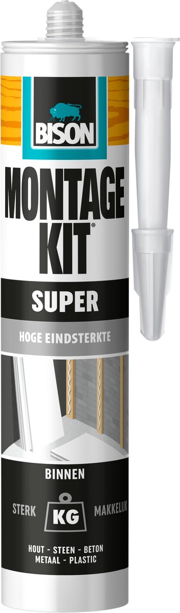 Bison Montageset Super Tube 440g, extra stark, Montagekleber, Montage, hohe Endfestigkeit, innen und außen, dauerelastisch, extra stark, Füllung einfach zu verarbeiten