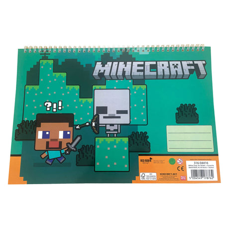 Minecraft schetsboek a4 spiraal - 40 vellen met stickers