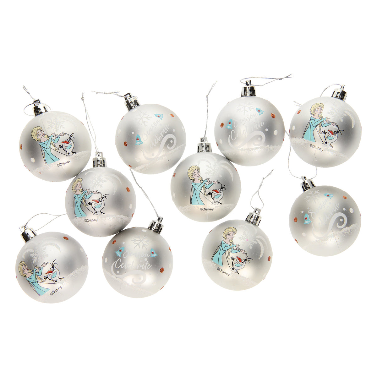 Disney kinder kerstballen frozen ii zilver, 10x6cm