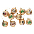 Disney kinder kerstballen mickey goud, 10x6cm