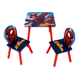 Set houten tafel met twee stoelen spiderman