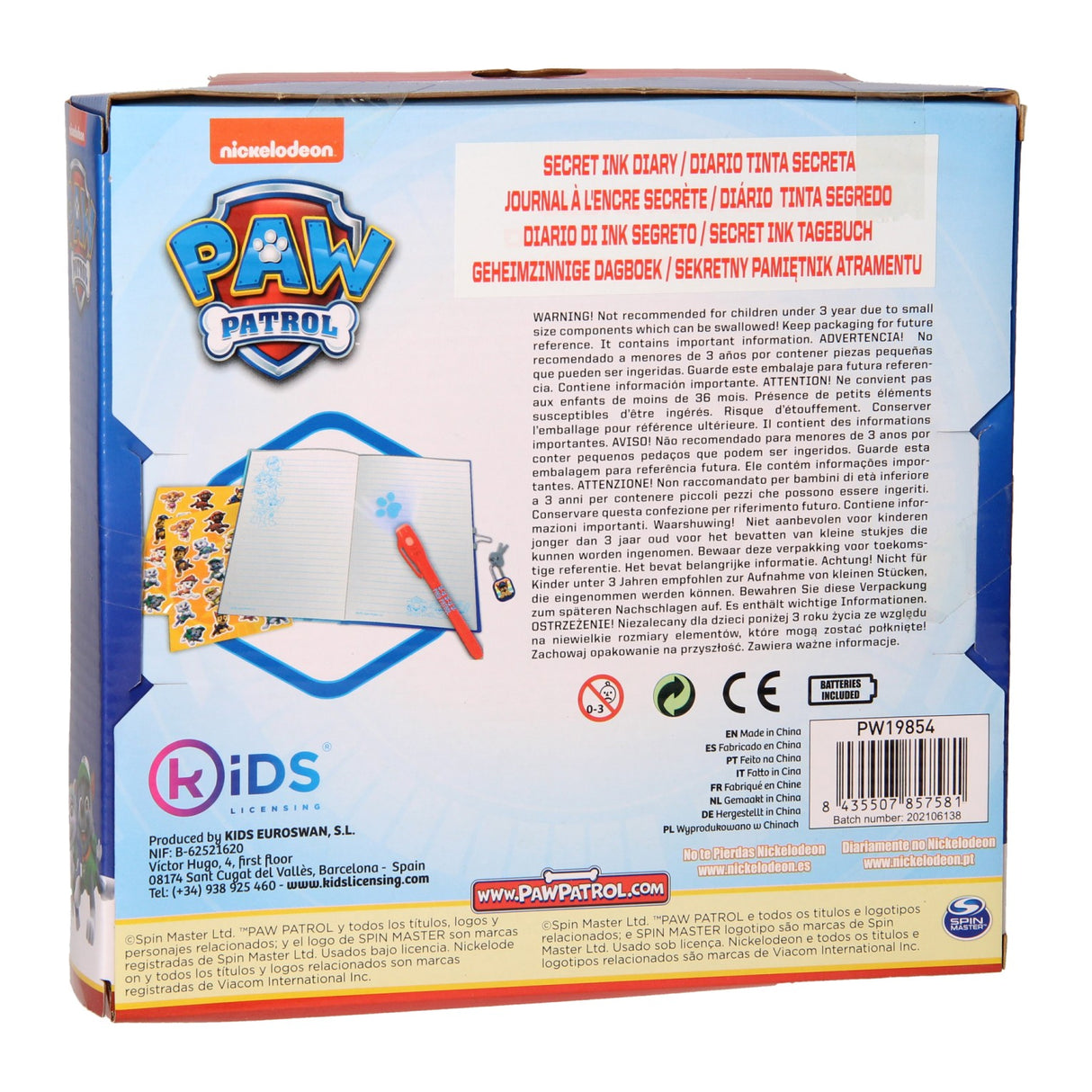 Tagebuch mit Aufklebern und Geheimstift – PAW Patrol