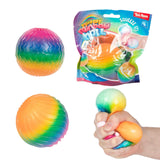 Toi-toys lustiger, strukturierter Quetschball aus geripptem Regenbogenschaumstoff, 7 cm