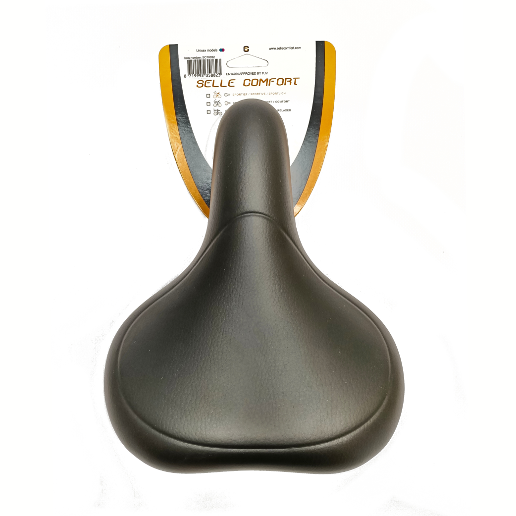 Selle Komfortsattel E-Bike mit Griff schwarz weich, ohne Gurt