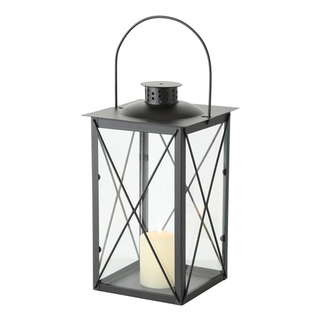Boltze Home Laterne aus schwarzem Metall 17x30cm