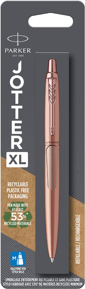 Parker Jotter XL Kugelschreiber | einfarbig mattes Roségold | mittlerer Punkt | blaue Tinte