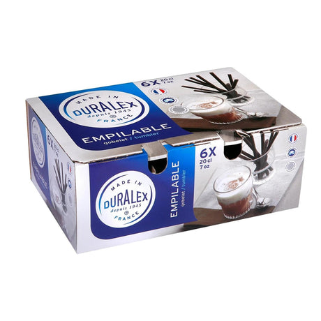 Duralex Trinkglas, empilierbar, 20 cl, Hartglas, Box mit 6 Stück