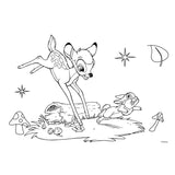 Disney-Bambi-Malvorlagen mit Schablone und Stickerbogen