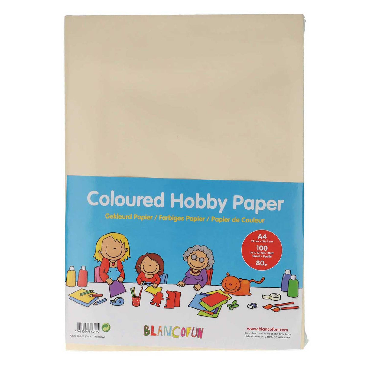 Hobbypapier farbig A4, 80 Gramm, 100 Blatt