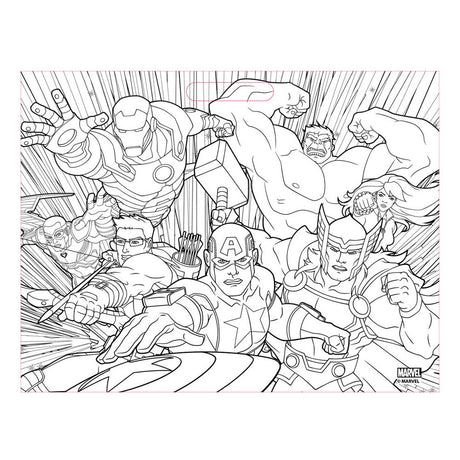 Avengers-Zeichenblock mit Aufklebern und 3 Buntstiften, 40 Blatt