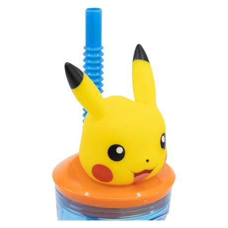Pokémon 3D-Trinkflasche mit Strohhalm, 360 ml
