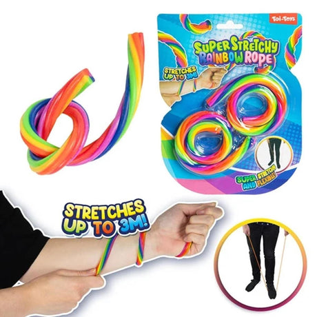 Toi-toys super dehnbares Seil Regenbogen 2 Stück