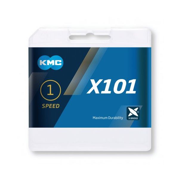 KMC -Fahrradkette x 101 - 1 2x1 8 - 8mm - 112 Links - Silber
