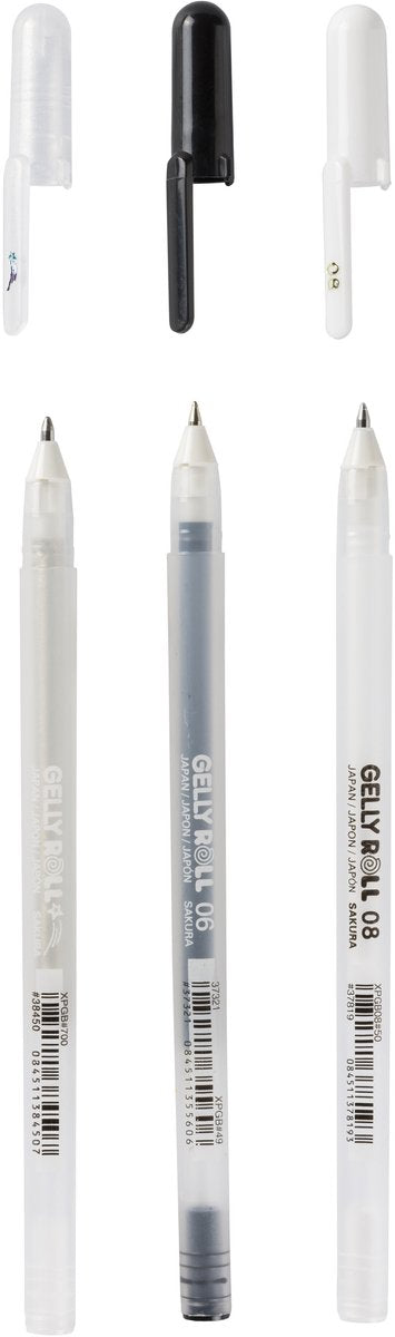 Sakura Gelly Roll Mixed Set 3 klar schwarz und weiß