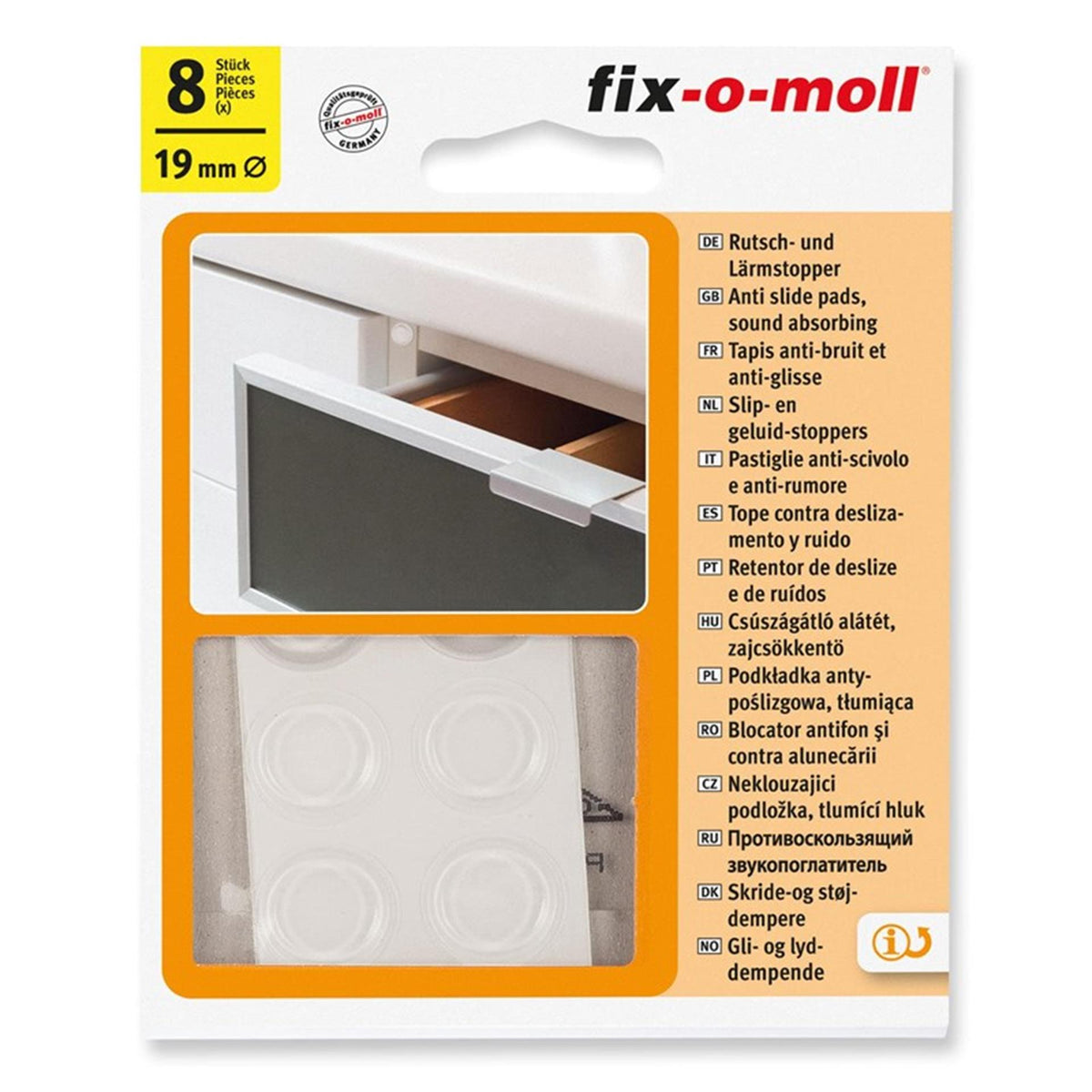 Fix-o-moll Slip- und Schalldämpfer ã˜19mm 8 Stück in einer Packung