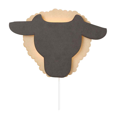 Aus Tjalle und Jaspis – Schaf-Wandlampe – Holz