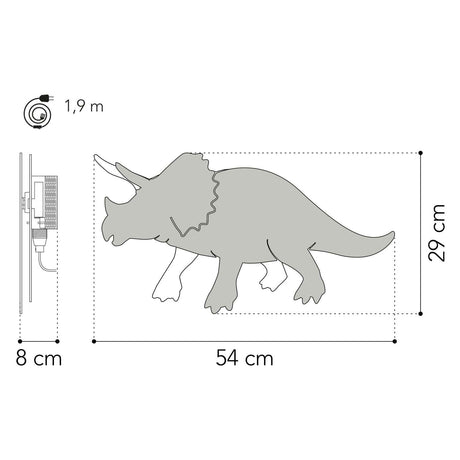 Von Tjalle und Jasper – Dino-Wandleuchte Triceratops – Holz