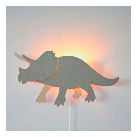 Von Tjalle und Jasper – Dino-Wandleuchte Triceratops – Holz