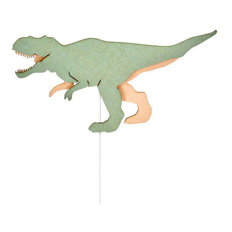 Aus Tjalle und Jaspis – Dino-Wandleuchte T-Rex – Holz