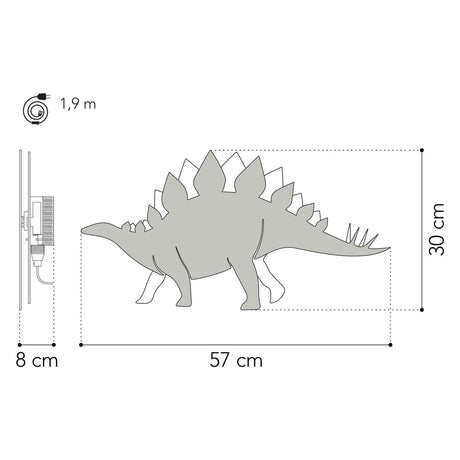 Von Tjalle und Jasper – Dino-Wandleuchte Stegosaurus – Holz