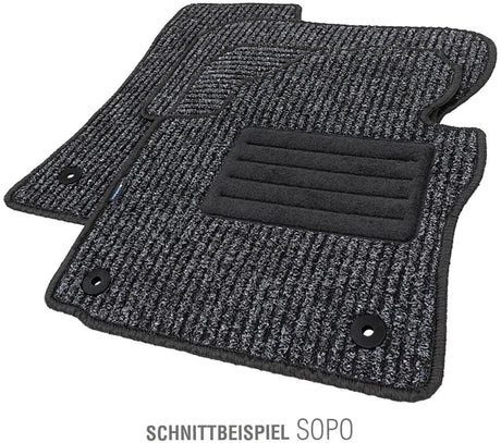 Petex Fußmatte Sopo Autoteppich Sopo Gr.3 Anthrazit 4-teilig.