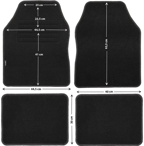 Petex Fußmatte Florida 3 Autoteppich Florida3 Gr.0 Schwarz 4-tlg