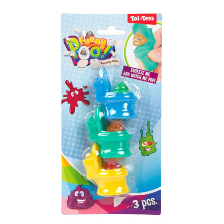 Toi-toys lustige Kot-Squeeze-Toiletten mit glitzerndem Scheißhaufen-Set, 3-teilig, 2-fach sortiert