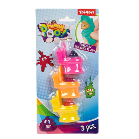 Toi-toys lustige Kot-Squeeze-Toiletten mit glitzerndem Scheißhaufen-Set, 3-teilig, 2-fach sortiert