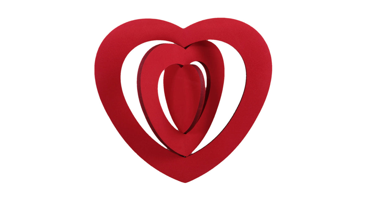 Pb. 1 foam 3-d heart hanging red 40 cm