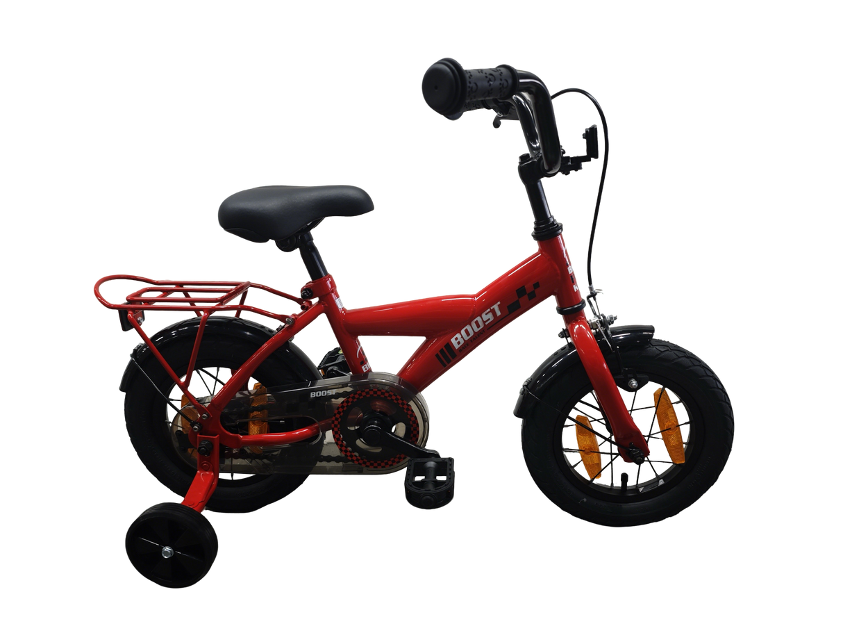 Bikefun Kinderfahrrad Boost 12 Zoll – mit Stützrädern und Bremsnabe – Rot